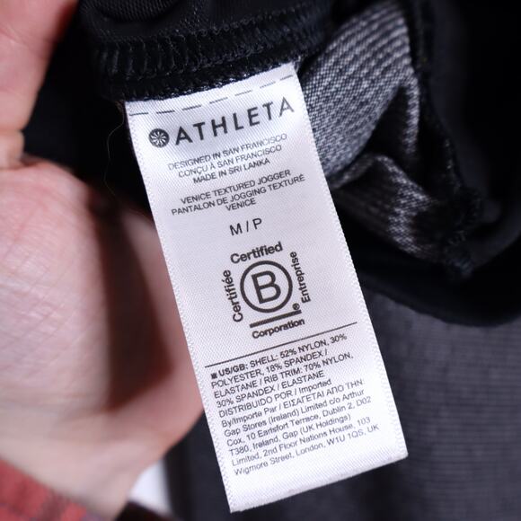 ATHLETA Venice Textured Jogger Wavy Dash Black Lightweight Active Women's M/P - Picture 13 of 14